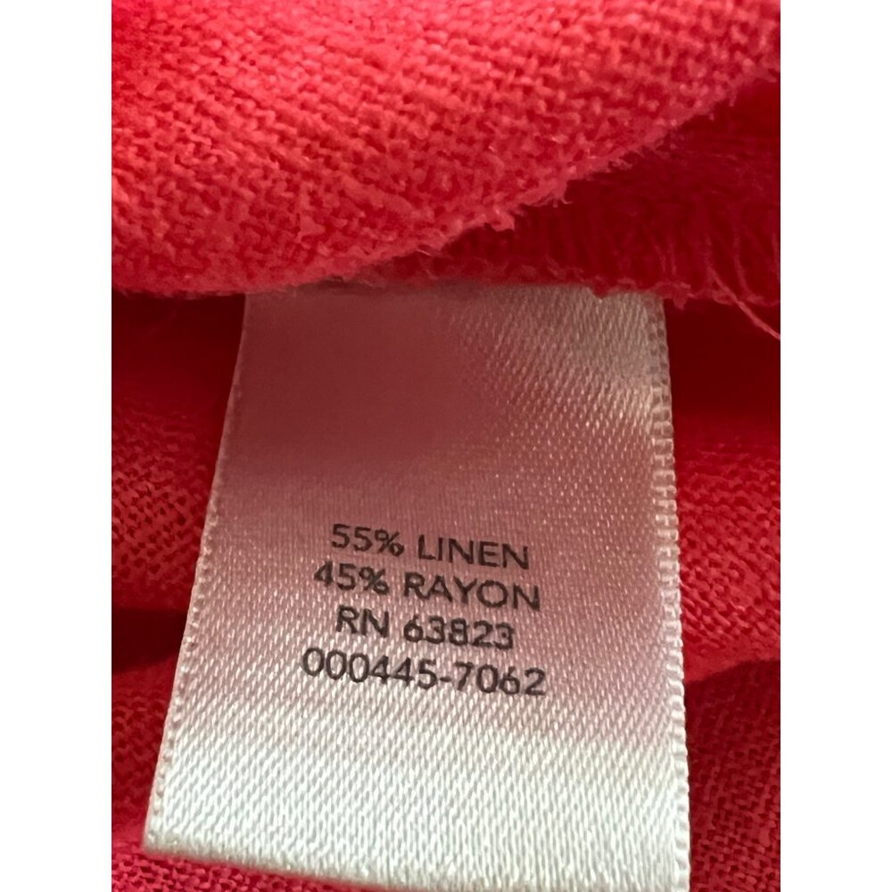 Christopher & Banks Coral Button Front Linen Lightweight Jacket Small - Picture 6 of 8
